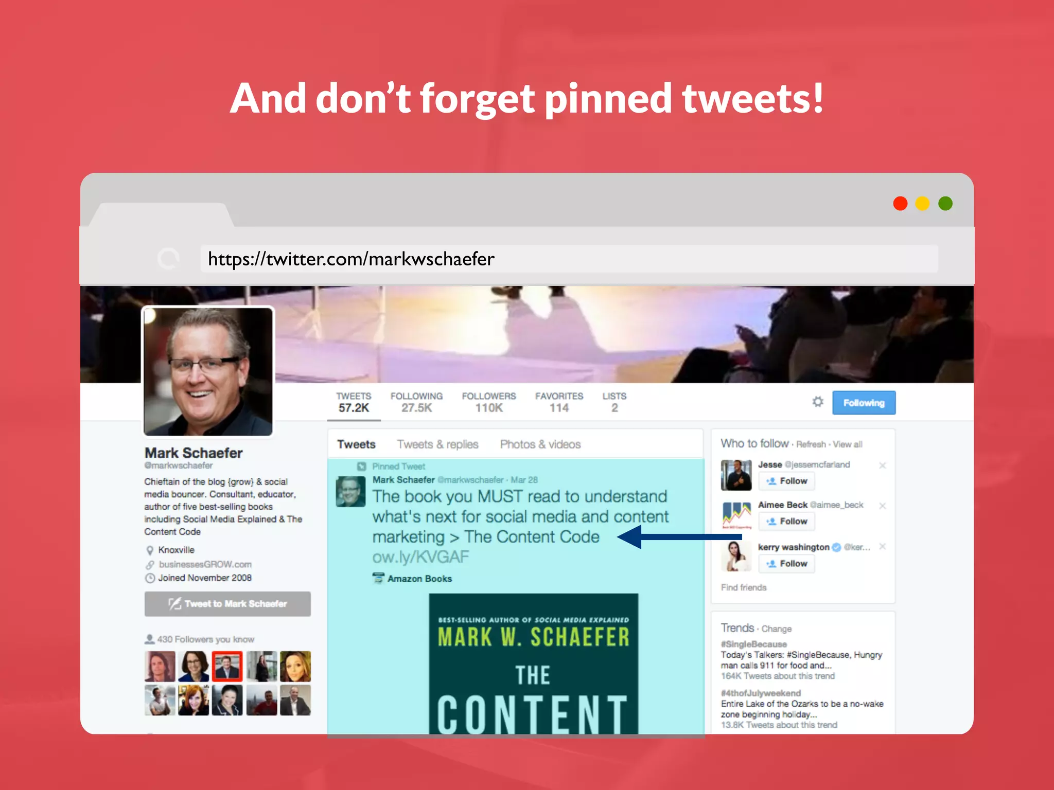 https://twitter.com/markwschaefer
And don’t forget pinned tweets!
 