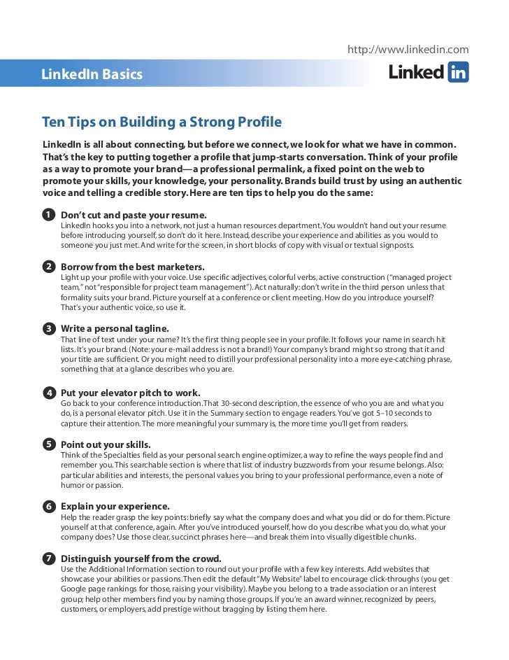 10 Tips To Building A Strong Linkedin Profile 10 Tips To Building A Strong Linkedin Profile