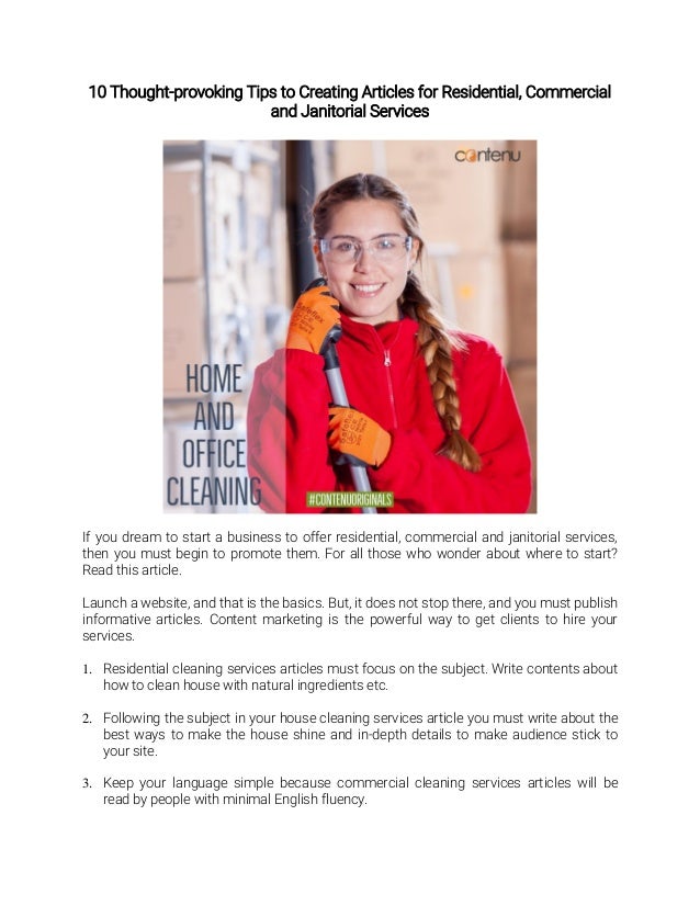 10 tips to creating articles for residential commercial and janitori how to write a house cleaning ad