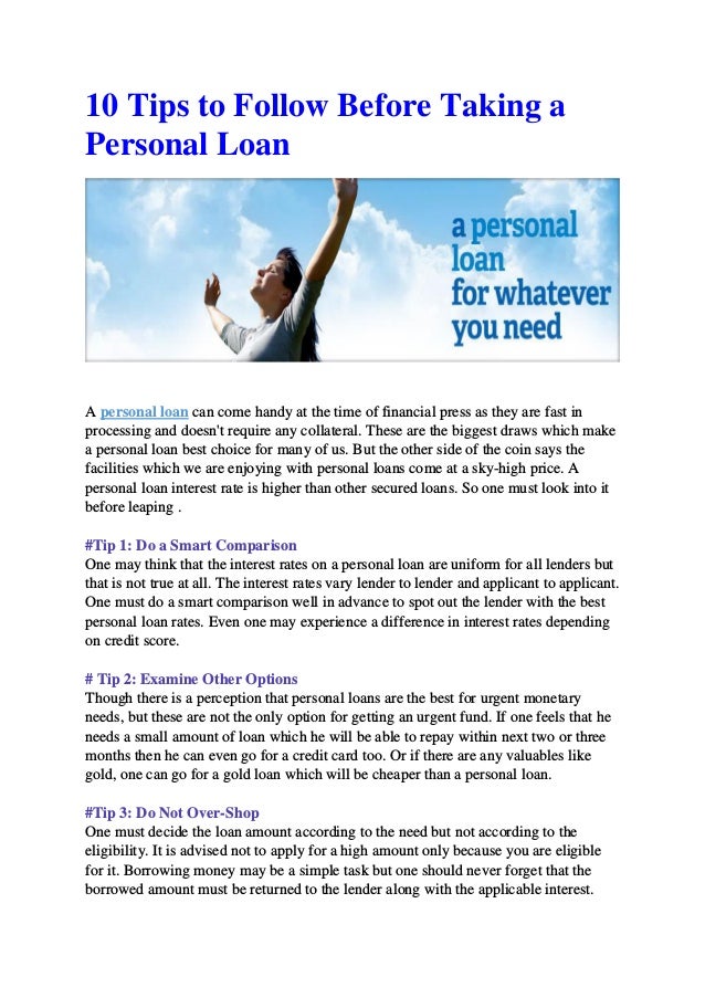 Best Personal Loan Rates >> 10 Tips To Follow Before Taking A Personal Loan Best Personal Loan Rates >> 10 Tips To Follow Before Taking A Personal Loan