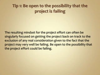 10 tips to rescue a problem project | PPT