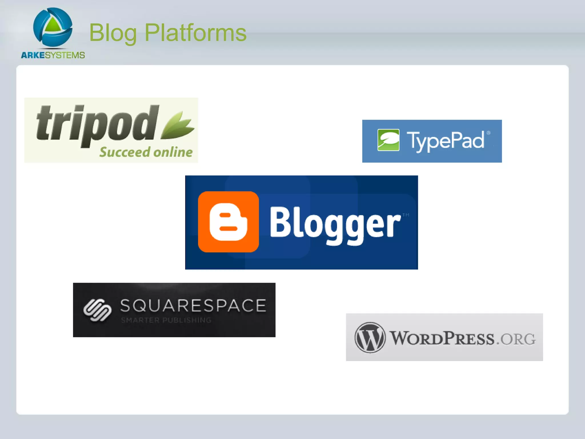 Blog Platforms
 