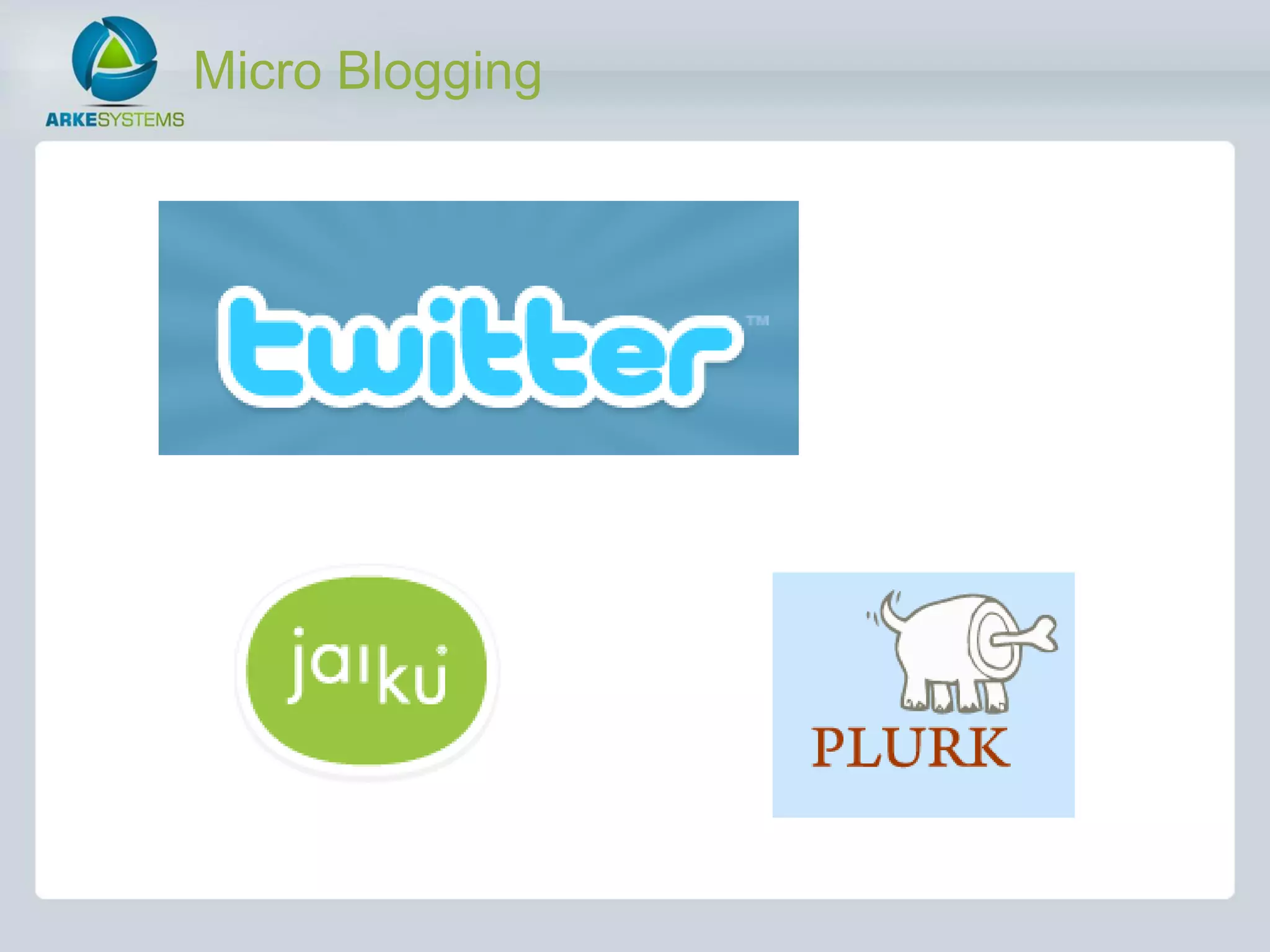 Micro Blogging
 