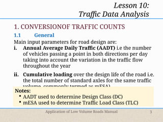 Traffic Data Analysis for the Road design | PPTX
