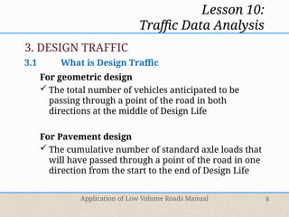 Traffic Data Analysis for the Road design | PPTX