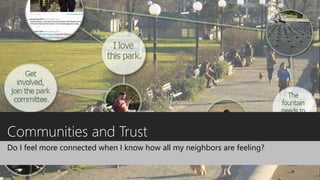Communities and Trust
Do I feel more connected when I know how all my neighbors are feeling?
 