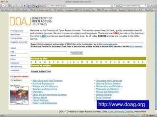 Open access journals directory http://www.doag.org 