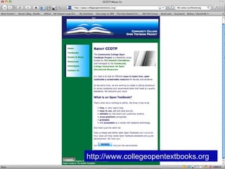 Open textbook Project http://www.collegeopentextbooks.org 