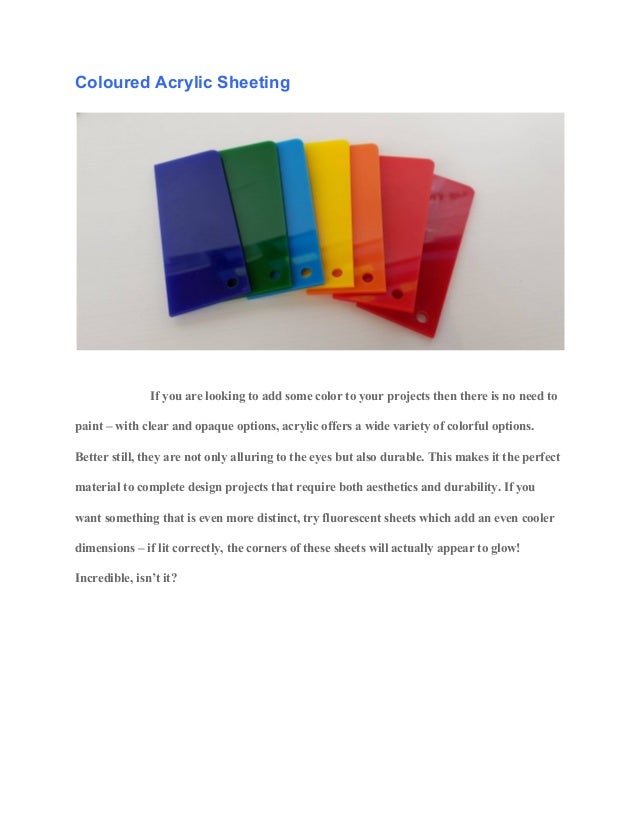 10 types of acrylic sheets for projects
