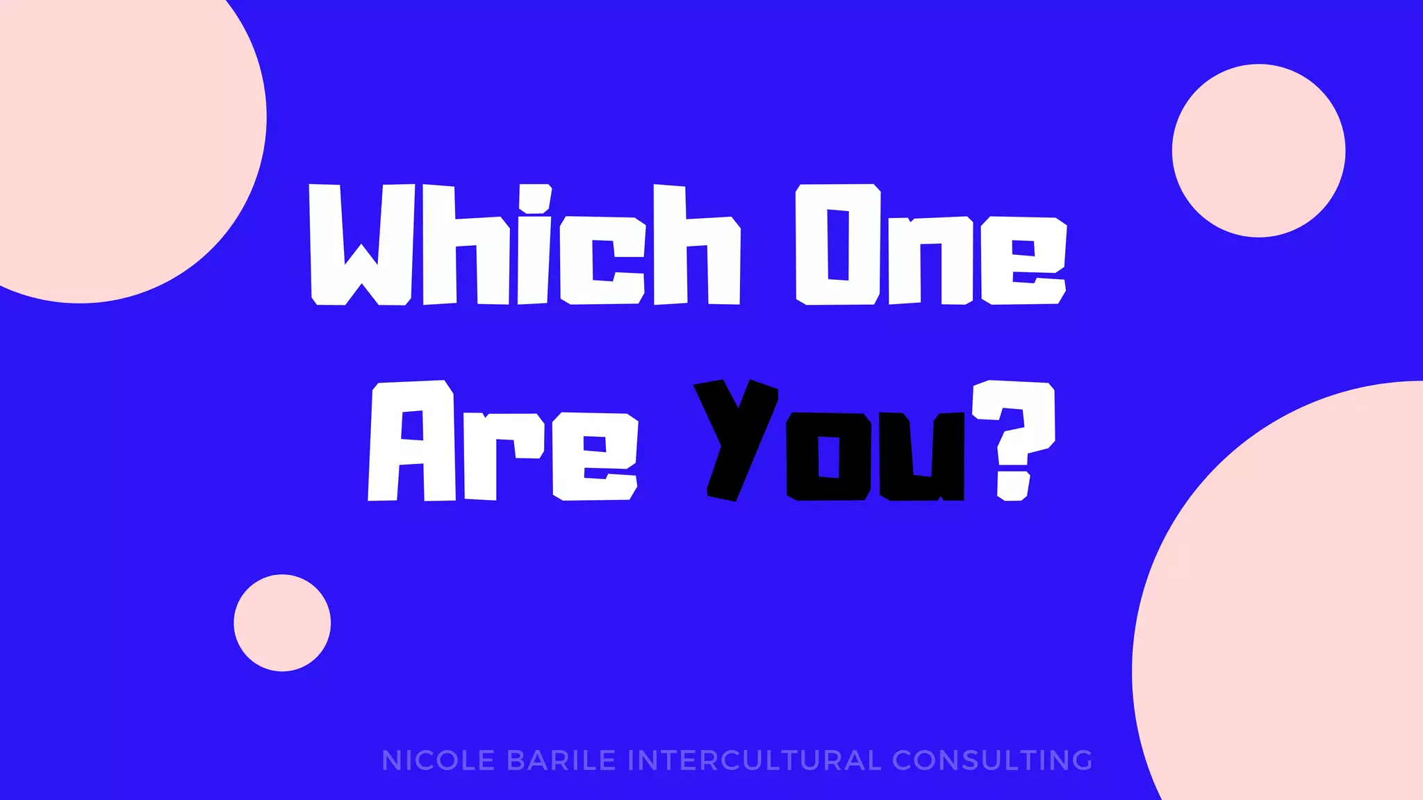 Which One
Are You?
NICOLE BARILE INTERCULTURAL CONSULTING
 