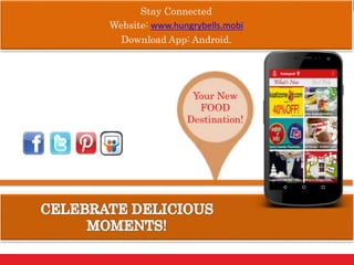 Your New
FOOD
Destination!
Stay Connected
Website: www.hungrybells.mobi
Download App: Android.
 