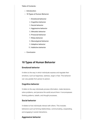 What are the 10 Types of Human Behavior.pdf