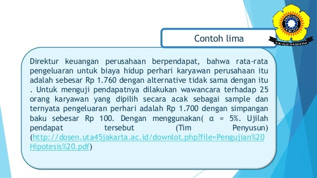 Uji hipotesis satu rata – rata bagian 2