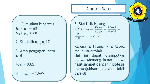 Uji hipotesis satu rata – rata bagian 2