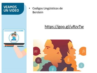 https://goo.gl/uRzvTw
• Codigos Lingüisticos de
Berstein
 