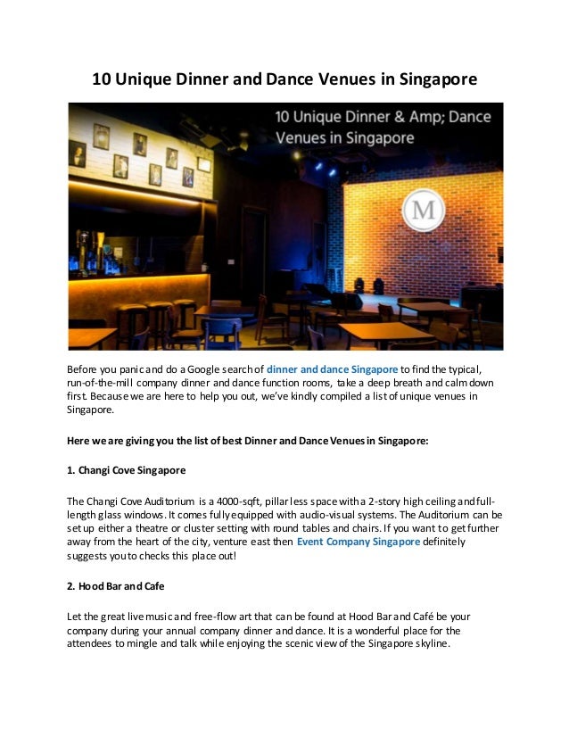 10 Unique Dinner And Dance Venues In Singapore