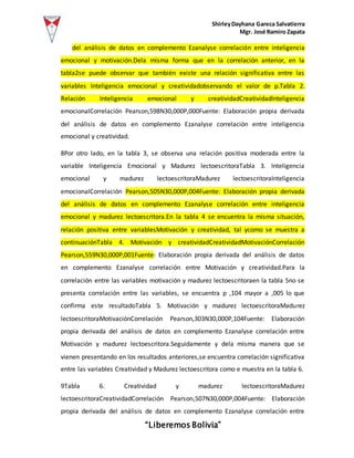 ShirleyDayhana Gareca Salvatierra
Mgr. José Ramiro Zapata
“Liberemos Bolivia”
del análisis de datos en complemento Ezanaly...