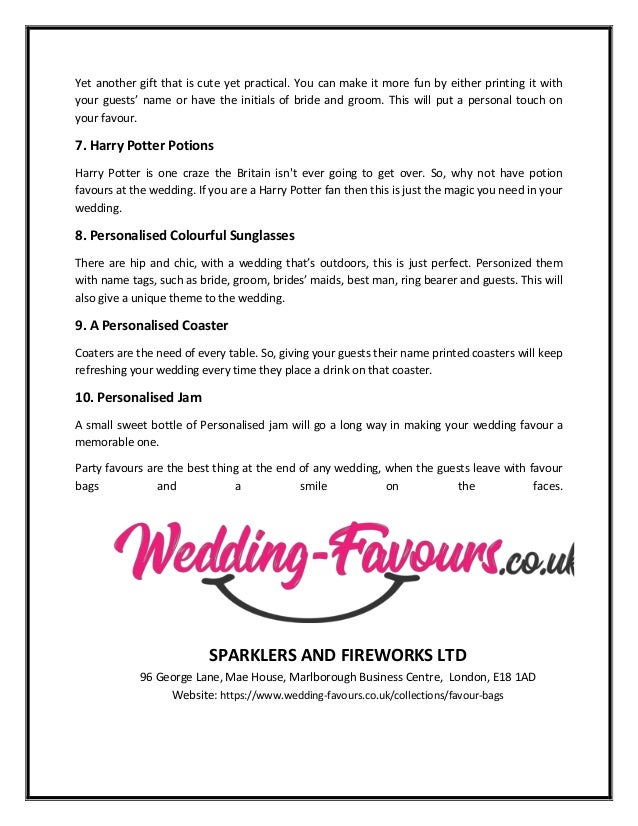 10 Unusual Wedding Favour Ideas 10 Unusual Wedding Favour Ideas