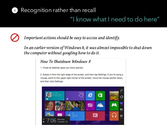 10 usability heuristics explained example of recognition