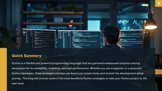 10 useful Python development setup tips to boost your productivity | PPT