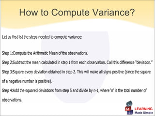How to Compute Variance?




                       LEARNING
                       Made Simple
 