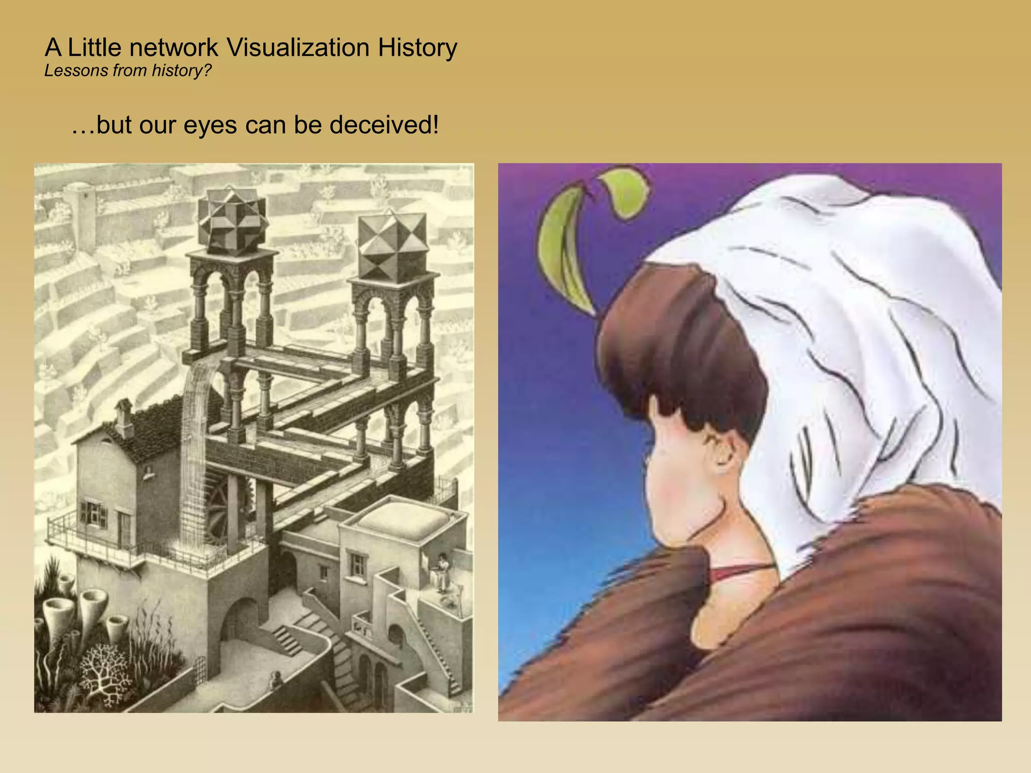 …but our eyes can be deceived!
A Little network Visualization History
Lessons from history?
 