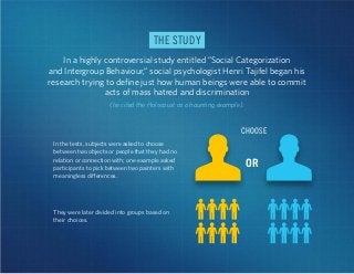 THE STUDY
    In a highly controversial study entitled ”Social Categorization
and Intergroup Behaviour,” social psychologi...