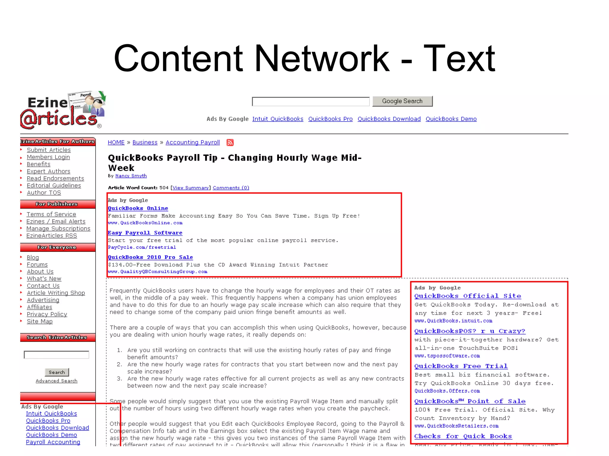 Content Network - Text
 