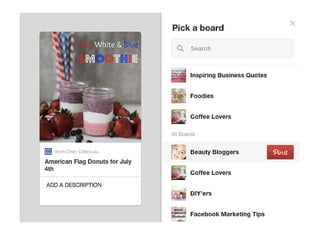STEP FOUR:
Complete your board
“category”. Skip this step &
you won’t be found on
Pinterest.
 
