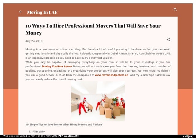 10 Ways To Hire Professional Movers That Will Save Your Money - moving in uae 10 ways to hire professional movers that will save your money july 2!   4