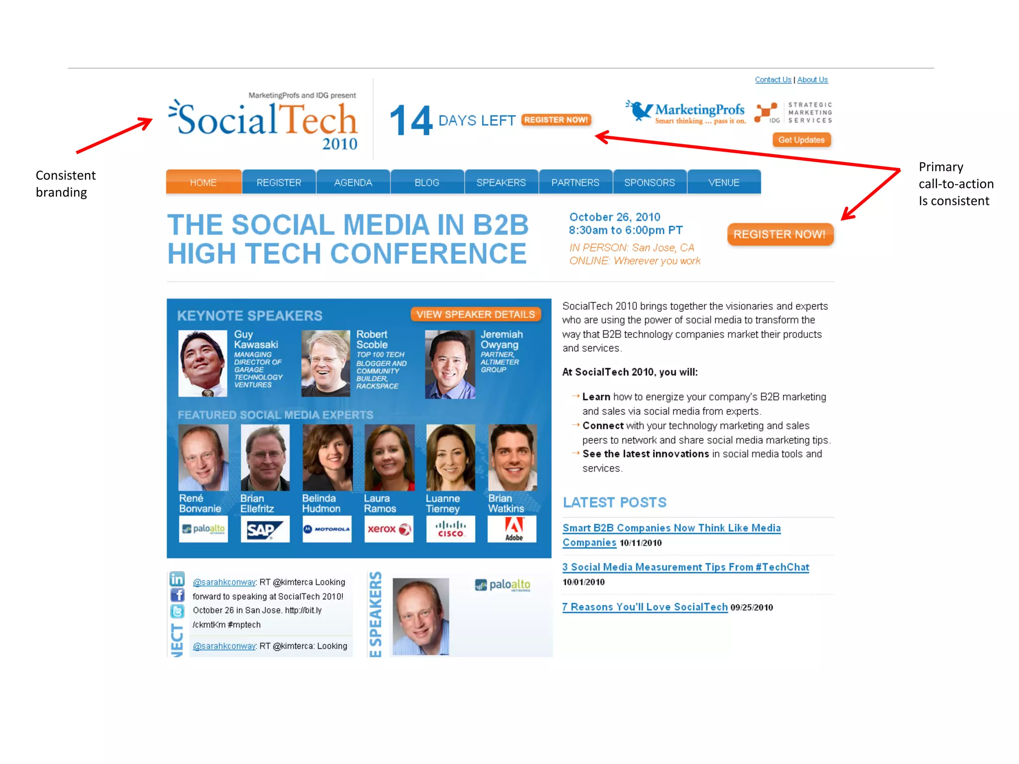 Primary
Consistent
             call-to-action
branding
             Is consistent
 