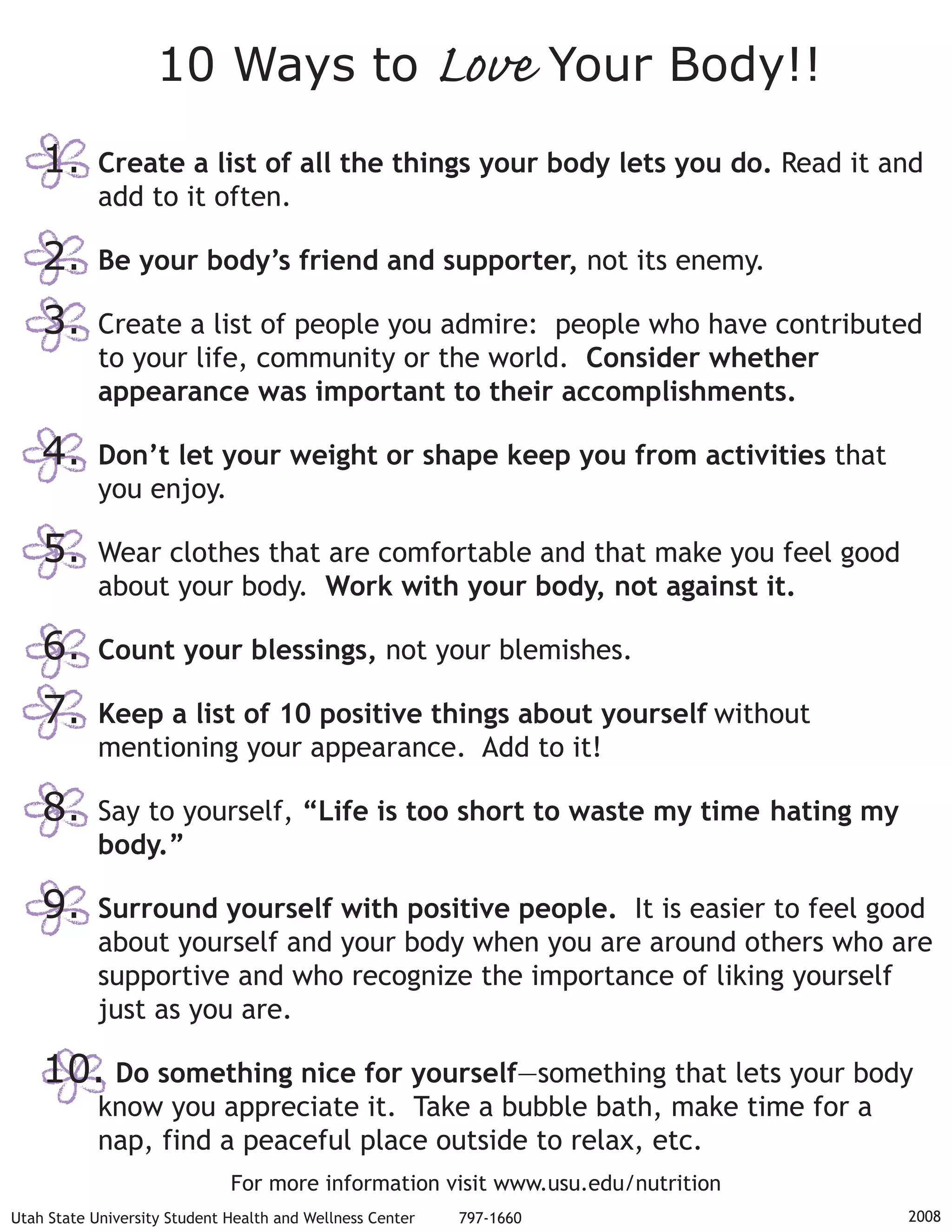 10 ways to love your body | PDF