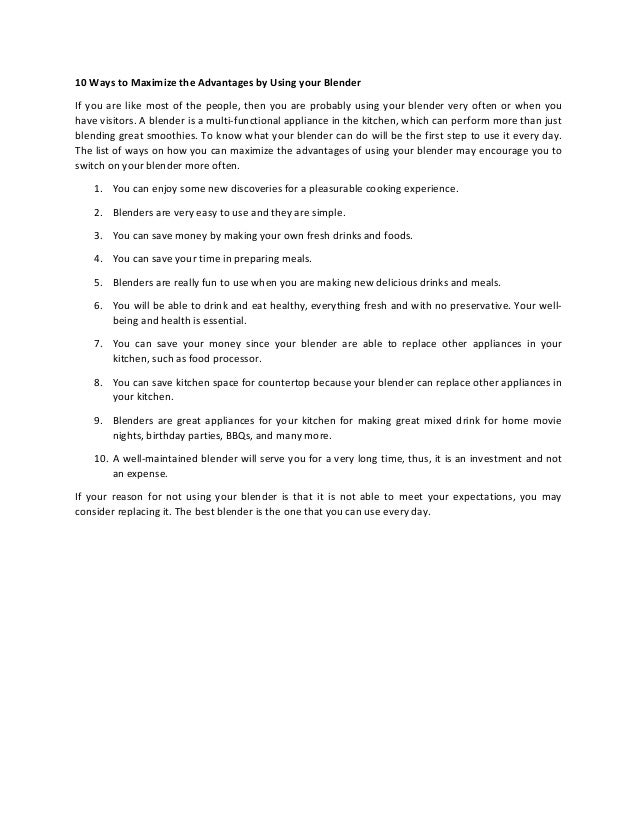 10 ways to maximize the advantages by using your blender