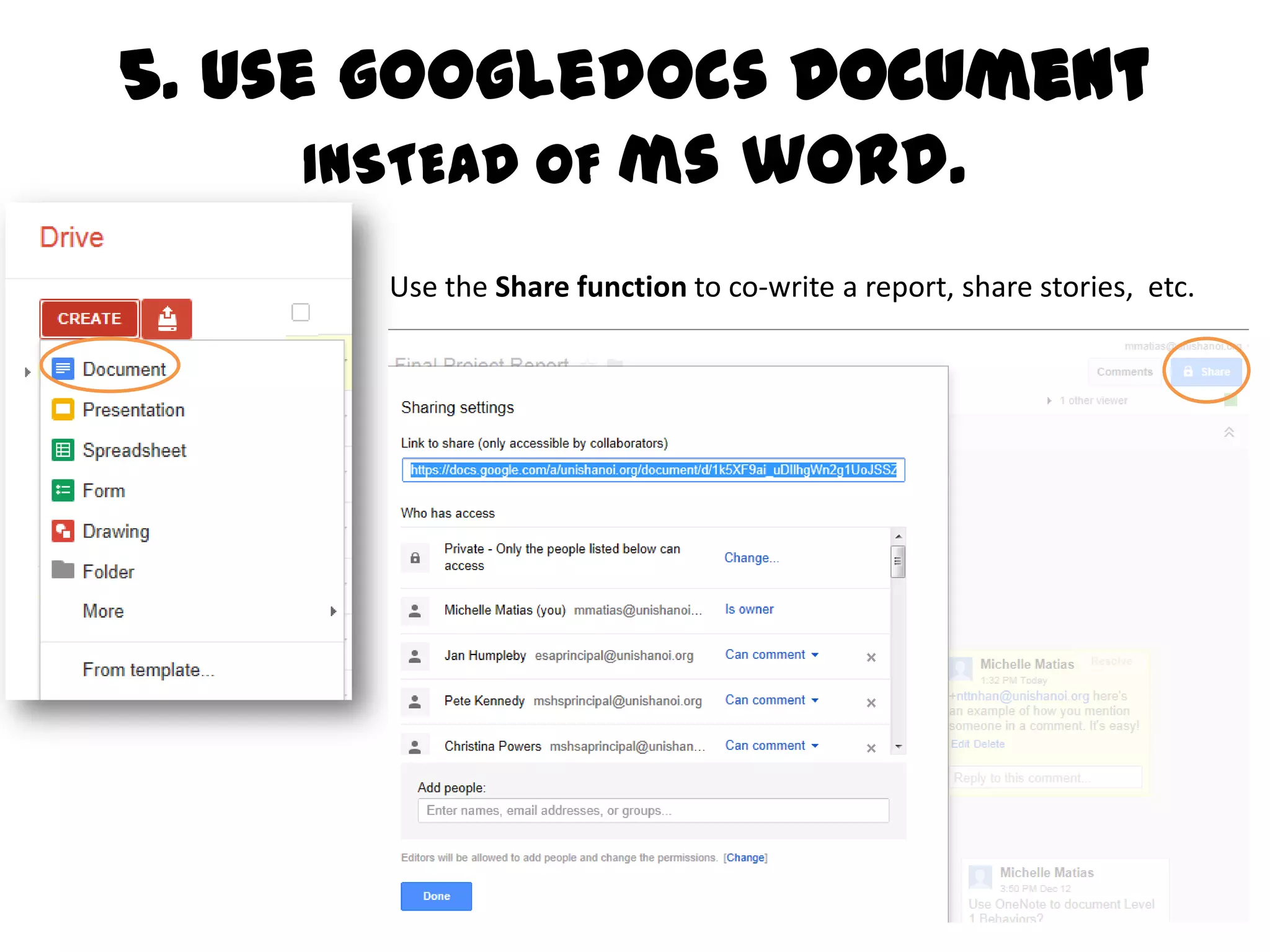 Organize your googledocs
    files in folders
 