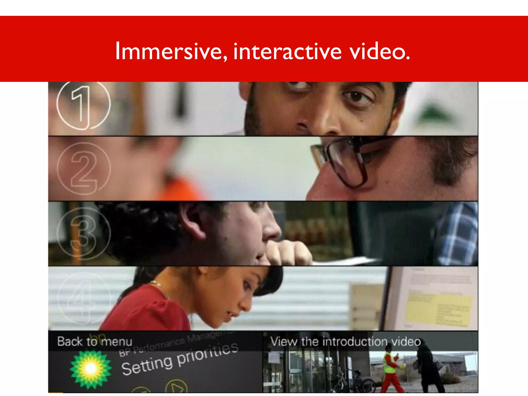 Immersive, interactive video.

 