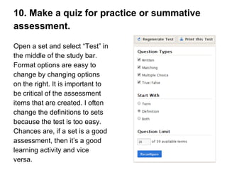 10 ways to use quizlet Slide 11