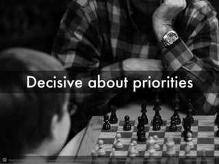 Super decisive about priorities. 10x engineers
don't spread themselves thin. They will get shit
done by choosing to do few things and doing it
right.
Photo by Matt Lowden - Creative Commons Attribution-NonCommercial-ShareAlike License https://www.flickr.com/photos/36984261@N07 Created with Haiku Deck
 