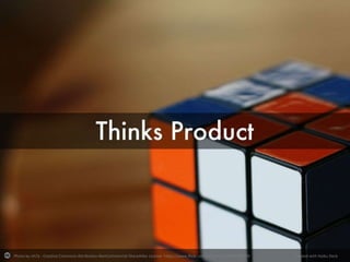 Kevin, our head of
engineering refers to
engineers that don't
think product as "code
monkeys". Engineers are
not code monkeys,
engineers build great
products period. 10x
engineers understand
that very well and deeply
think product.
Photo by nh7a - Creative Commons Attribution-NonCommercial-ShareAlike License https://www.flickr.com/photos/11640161@N03 Created with Haiku Deck
 