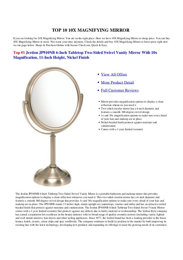 10X Magnifying Mirror