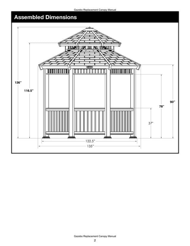 10 x 10 ft. gazebo assembly and instructions manual