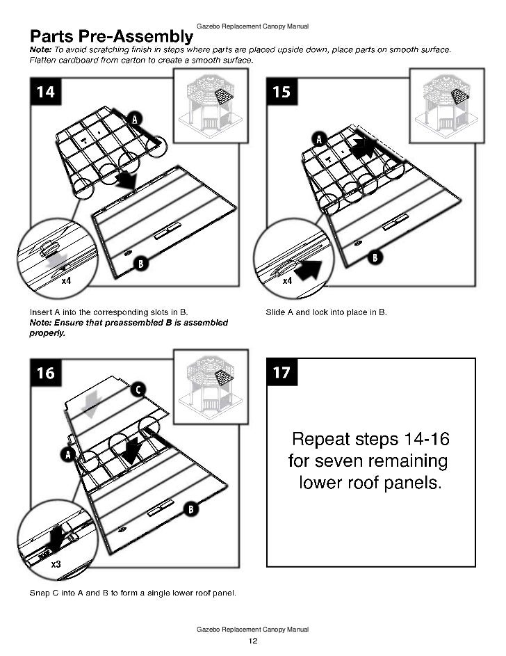 10 x 10 ft. gazebo assembly and instructions manual