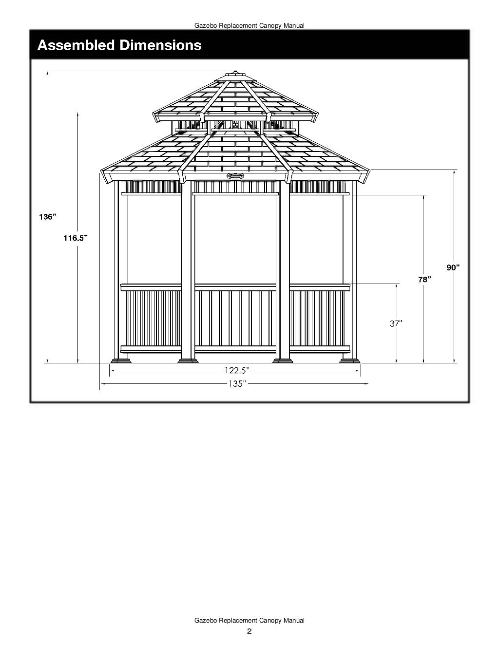 10 x 10 ft. gazebo assembly and instructions manual