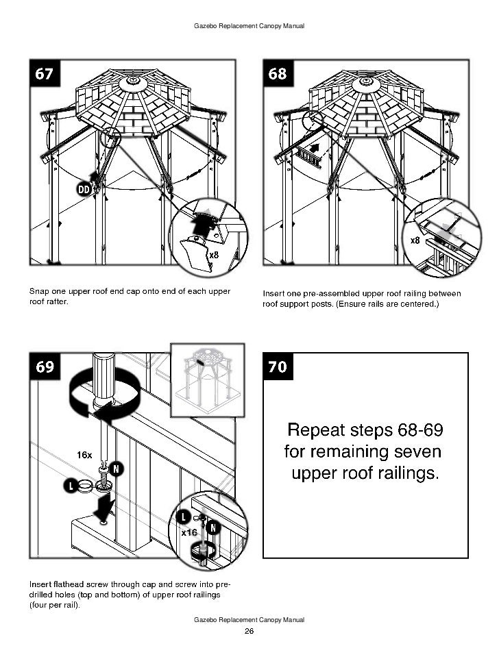 10 x 10 ft. gazebo assembly and instructions manual