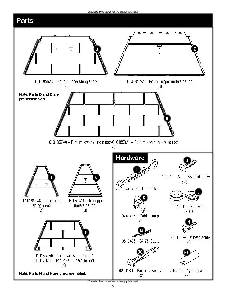 10 x 10 ft. gazebo assembly and instructions manual