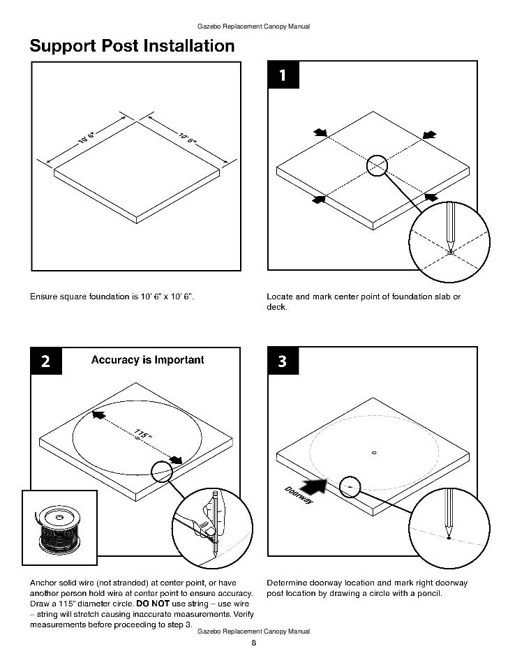 10 x 10 ft. gazebo assembly and instructions manual