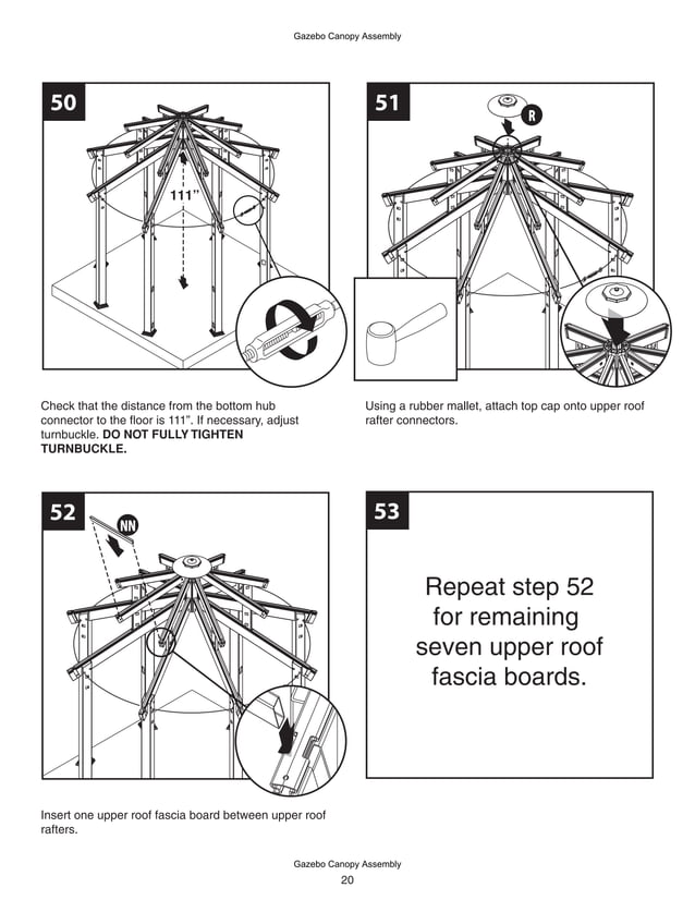 10 x 10 ft. gazebo assembly instruction