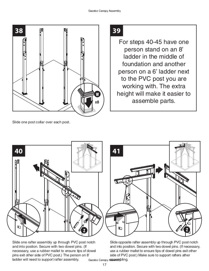 10 x 10 ft. gazebo assembly instruction
