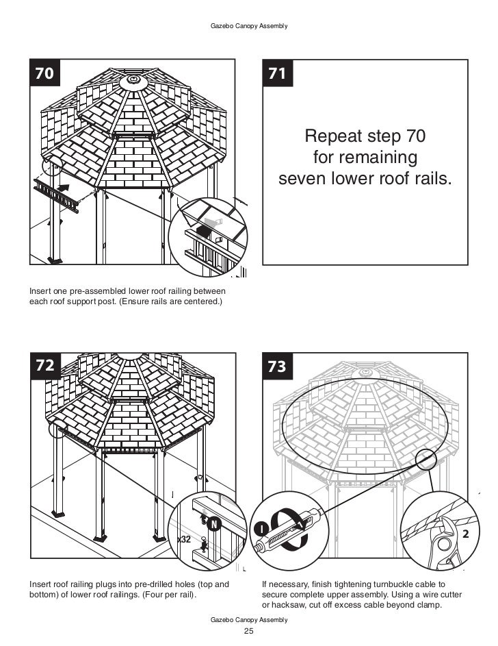 10 x 10 ft. gazebo assembly instruction