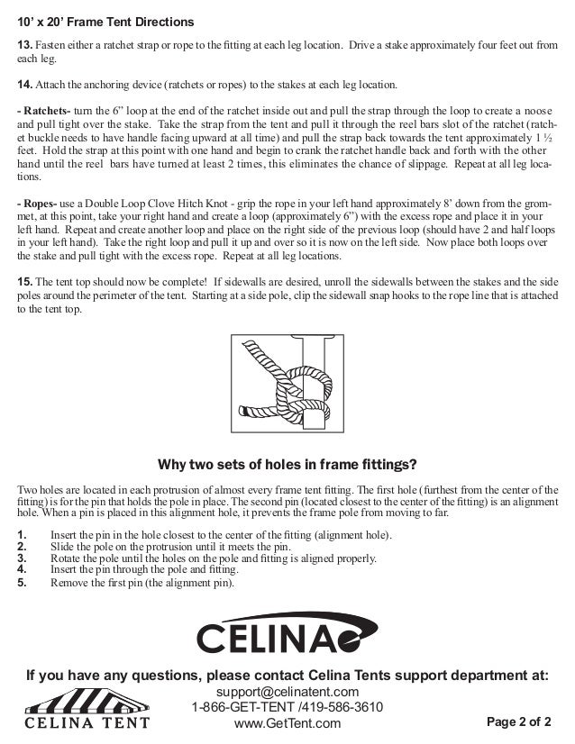 10 x 20 Frame Tent Installation Instructions