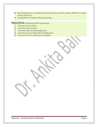10 year papers compilation of Repertory | PDF